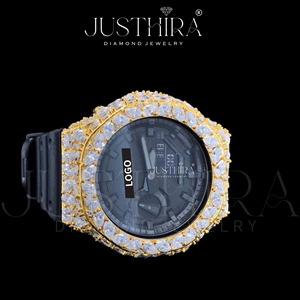 Montre G-Sh0ck de luxe sertie de diamants Moissanite VVS de qualité supérieure avec finition haut de gamme pour mariage, fiançailles, cadeau unisexe - Product Image 4