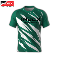 Jersey Rugby Lengan Pendek Desain Kustom Sublimasi Terbaru, Cepat Kering, Bahan Polyester Bernapas, untuk Unisex