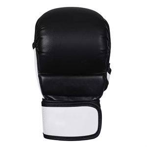 Gants d'entraînement en cuir demi-doigts avec fermeture au poignet pour MMA/Kickboxing, emballage personnalisé, imprimé au laser, unisexe, violet - Product Image 5