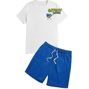 Camisetas de punto estampadas para hombre al por mayor, conjunto de camisetas casuales de algodón, moda urbana, camisetas de manga corta para hombre - Product Image 5