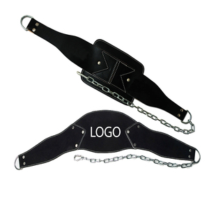 Chain-Adjustable Dipping Gym Belt <b>Back</b> <b>Support</b> for Unisex Bodybuilding Heavy Duty Leather Cross Training Waist Trimmer - Product Image 4
