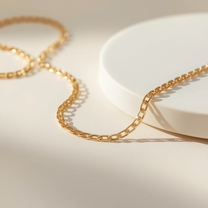 Collar de Cadena de Oro Sólido de 18K de Lujo, Joyería Fina de Alta Calidad, Cadena de Oro Real Minimalista y Elegante para Mujer, OEM Personalizado - Product Image 2