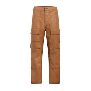 Pantalon en cuir pour homme avec logo entièrement personnalisé, toile vintage, imperméable, respirant, décontracté, couleur unie - Product Image 1
