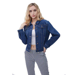Chaqueta Vaquera para Mujer, Estilo Vintage, Chaqueta de Mezclilla Informal, Abrigo de Mezclilla Sólido, Ropa de Moda para Mujer para Otoño - Product Image 4