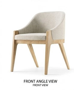 Chaise de salle à manger en bois massif minimaliste moderne avec revêtement en tissu de qualité supérieure pour la maison de luxe et les meubles de salle à manger - Product Image 3