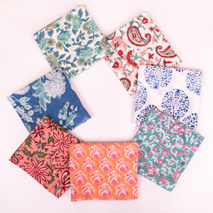 Indian Hand Block Printed Cotton Bandana <b>Boho</b> Gift For <b>Men</b> & Women Floral <b>Scarf</b> Organic Neck Or Hair Wrap Sustainable Accessory - Product Image 3