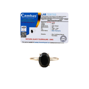 Anillo de Turmalina Negra Soulwise - Joyería Unisex Moderna para Boda y Compromiso - Product Image 1