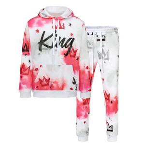 Vente en gros de survêtement en polyester à sublimation avec logo personnalisé pour hommes, sweats à capuche décontractés respirants, costumes de jogging, 2 motifs imprimés pour l'hiver - Product Image 5