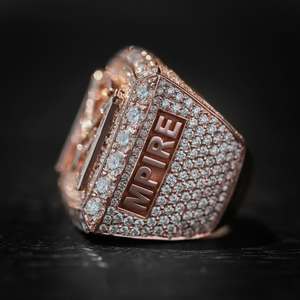 Custom <b>Men's</b> S925 Sterling Silver Gold Plated Iced Out Luxury Heart Mosaic Moissanite Wedding Anniversary Gift <b>Set</b> <b>Rings</b> - Product Image 6