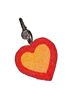 Porte-clés brodé à la main avec de magnifiques perles, personnalisé, coquillage classique en forme de cœur, style classique, par MULTI CRAFT - Product Image 2