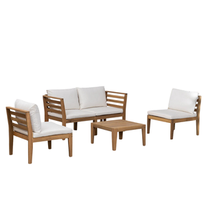 Ensemble de canapés modulaires 1, écologique, certifié FSC, en bois d'acacia, finition huile, moderne, confortable, durable, meubles de salon, utilisation intérieure et extérieure - Product Image 1