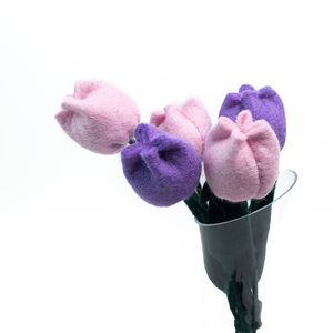Ramo de Tulipanes de Fieltro Hechos a Mano, Flores Artificiales de Fieltro al por Mayor, Decoración de Primavera para el Hogar, Arreglos Florales - Product Image 2