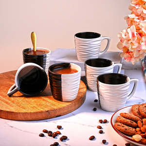 <b>Set</b> of 6 Versatile Wavy Ceramic <b>Tea</b> <b>Cups</b> - Product Image 1