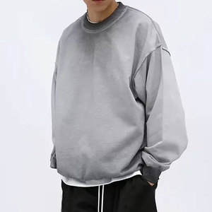 เสื้อสเวตเชิ้ตผู้ชายราคาสมเหตุสมผล สีพื้น ออกแบบโลโก้ได้เอง สวมใส่สบาย เสื้อเบสิคผู้ชายแบบย้อมสี - Product Image 1