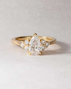 IGI/GIA Lab Grown Vintage 14K oro amarillo boda/anillo de compromiso corte redondo diamante Unisex perfecto aniversario y regalo de fiesta - Product Image 3