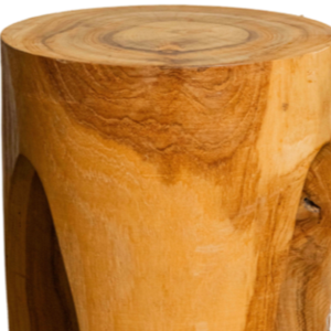 Tabouret trépied ARTERRA Premium pour villa, hôtel et appartement, en teck massif, fait main, siège polyvalent, espaces rustiques et modernes - Product Image 3