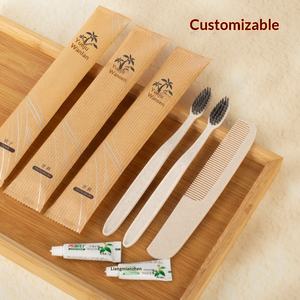 Kit <span class=keywords><strong>dentaire</strong></span> jetable personnalisé en papier kraft écologique <span class=keywords><strong>pour</strong></span> hôtel, ensemble d'articles de toilette en papier kraft <span class=keywords><strong>pour</strong></span> hôtel - Product Image 1