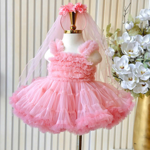 Vestido de Princesa con Tutú para Bebés Niñas, Diseño Personalizado, Tul Esponjoso, para Fiestas de Cumpleaños y Bodas, 15 Nhung Nguyen OEM - Product Image 6