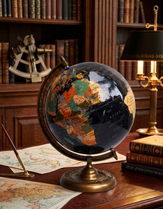 Globo Terráqueo Educativo de Estilo Retro con Mapa de Alta Definición, Globo Decorativo Antiguo con Base de Metal para Sala de Estudio - Product Image 1
