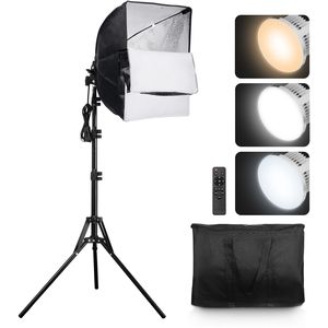 Kit di Illuminazione Professionale con Softbox 16'' X 16'', Lampade LED 45W, Temperatura di Colore Regolabile 3000-6500K, con Treppiede - Product Image 1