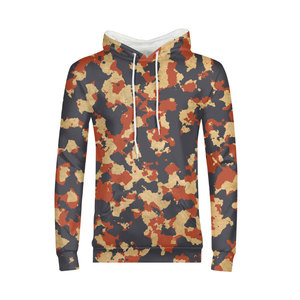 Sweat-shirt à capuche camouflage pour homme, coupe classique, en polyester tricoté, décontracté, pour l'automne, avec poche - Product Image 6