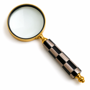 Antique Metal 10X Magnifying Glass Vintage Handheld Reading Magnifier for Newspaper Jewelry Inspection Collectible Desk Accessor - Product Image 1