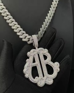 Exotic Butter World Wide Colgante de Moissanita de Plata 925, con diseño temático de dijes de lujo, para hombre, estilo Hip Hop, con incrustaciones de circonitas, colgante circular - Product Image 1