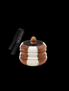 Quemador de incienso de resina y madera intrincado hecho a mano, soporte Mabkhara con tapa decorativa ventilada para Bakhoor y fragancias para el hogar - Product Image 5