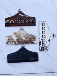 New Arrival Handcrafted Brass Genuine Cowhide Leather Luxury Wild Scarf Rag Holder Wall <b>Hook</b> <b>Kitchen</b> Towel Organizer Hanging - Product Image 5