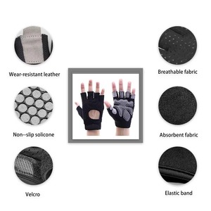 Sports Athletic Workout Weightlifting Anti-Slip Breathable Half Finger Outdoor Fitness Gym Gloves Spandex Cycling Powerlifting - Product Image 4