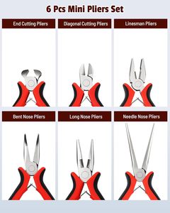 ชุดเครื่องมือผ่าตัดขนาดเล็ก 6 ชิ้น ทำจากสแตนเลส สำหรับทำเครื่องประดับ ประกอบด้วยคีมปากแหลม คีมปากงอ คีมปากเฉียง - Product Image 4