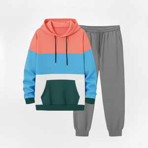 Chándal de algodón orgánico de alta demanda para otoño, informal, con capucha y cordón, lavado ácido, color liso, cortavientos para jogging - Product Image 6