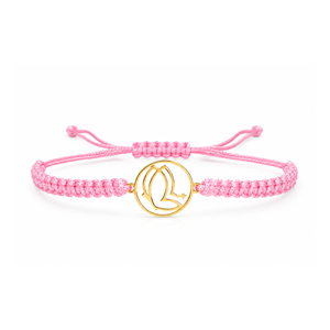 Pulsera de Macramé Roja Chapada en Oro de 14K con Rodio, Amuleto del Zodiaco, Diseño de Cordón Ajustable, Hecha a Mano, Joyería de Moda para Uso Diario - Product Image 4