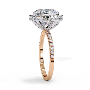 Anillo de Compromiso de Diseño Único en Oro Amarillo de 14K con Diamante de Corte Cojín de 2.5 CT, Certificado IGI, Diamante Cultivado en Laboratorio, Regalos de Aniversario y Boda - Product Image 4