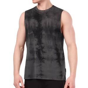 Custom Sporty Streetwear <b>Men's</b> Acid Washed Design High Quality <b>Cropped</b> Tank <b>Top</b> Side Cut Sleeveless Muscle Fit Quick Dry - Product Image 3