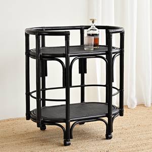 Carrito de comida móvil con ruedas de ratán natural, carrito de bebidas, carro para bebidas en venta al precio más bajo. - Product Image 3