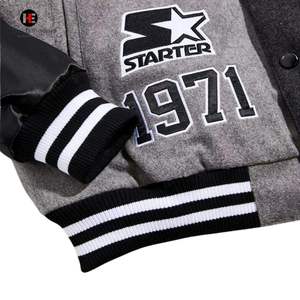Custom <b>Men</b> Winter Streetwear Varsity <b>Jacket</b> Premium Embroidered Letterman OEM/ODM Personalized 100% Wool Worsted <b>Letter</b> - Product Image 5