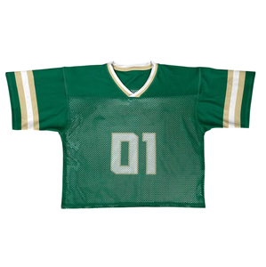 เสื้อฟุตบอลอเมริกันแบบยูนิเซ็กซ์สั่งทำได้ 100% โพลีเอสเตอร์ แขนสั้น ผ้าตาข่ายระบายอากาศดี ปักโลโก้ ชุดกีฬา ขายส่งจำนวนมาก - Product Image 1