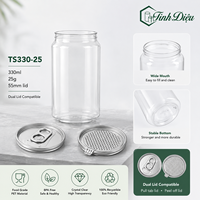 Bouteilles en plastique 330 ml en PET de qualité alimentaire avec couvercle EOE 202 pour boissons gazeuses