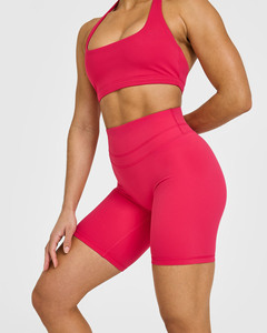 Shorts taille haute pour femme Berry Bloom avec logo personnalisé, ceinture compressive et tissu respirant anti-transpiration - Product Image 3