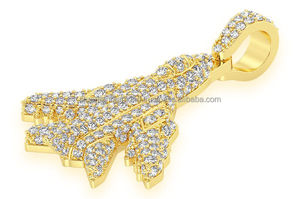 Colgante de Avión a Reacción Personalizado de Plata 925 Bañado en Oro con Diamantes Cultivados en Laboratorio, Estilo Minimalista y Moderno, Amuleto de Collar Unisex, Regalo Hip Hop - Product Image 2