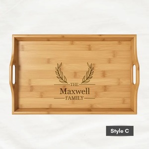 Bandeja de madera para servir, estilo moderno, superficie lisa, diseño robusto, adecuada para servir bebidas, aperitivos, comidas, decoración del hogar - Product Image 2