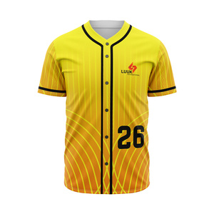 Maillot de baseball/softball personnalisé avec nom d'équipe, vente en gros, entièrement boutonné, respirant, unisexe, adulte, 100% polyester, manches courtes - Product Image 1