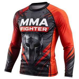 Camiseta de compresión de manga larga para hombre, Rash Guard de MMA, con estampado por sublimación, de secado rápido, para deporte. - Product Image 2
