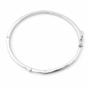 925 Sterling <b>Silver</b> Diamond Knot <b>Cuff</b> <b>Bracelet</b> for Women High Polish Elegant Minimalist Party Wedding Gift Jewelry - Product Image 4