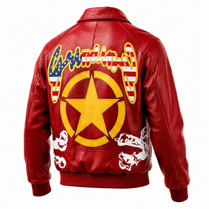 COLD SPIRIT IMPEX Veste bomber en cuir avec logo brodé personnalisé, respirante et à séchage rapide pour hommes, automne - Product Image 5