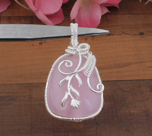 Collar con Colgante de Cuarzo Rosa, Plata de Ley 925, Cadena de Joyería con Piedras Preciosas, Chapado en Platino, Unisex, Vintage, Regalo de Aniversario - Product Image 3