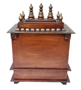 Mandir de Cobre y Madera Hecho a Mano, Artículo Decorativo para el Hogar u Oficina, Duradero y Ecológico, para Colgar en la Pared, para la Sala de Estar - Product Image 6