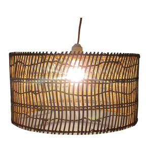 Luces de techo colgantes europeas/rústicas/asiáticas, lámpara colgante de ratán tejido Natural, cortinas de lámpara, cubierta de tambor de Bambú - Product Image 5