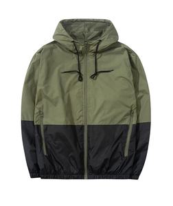 <b>Men</b> Casual Hooded Windbreaker <b>Jacket</b> Premium Lightweight Outdoor Soft Waterproof 100% Polyester Regular Fit Fashion Everyday - Product Image 2